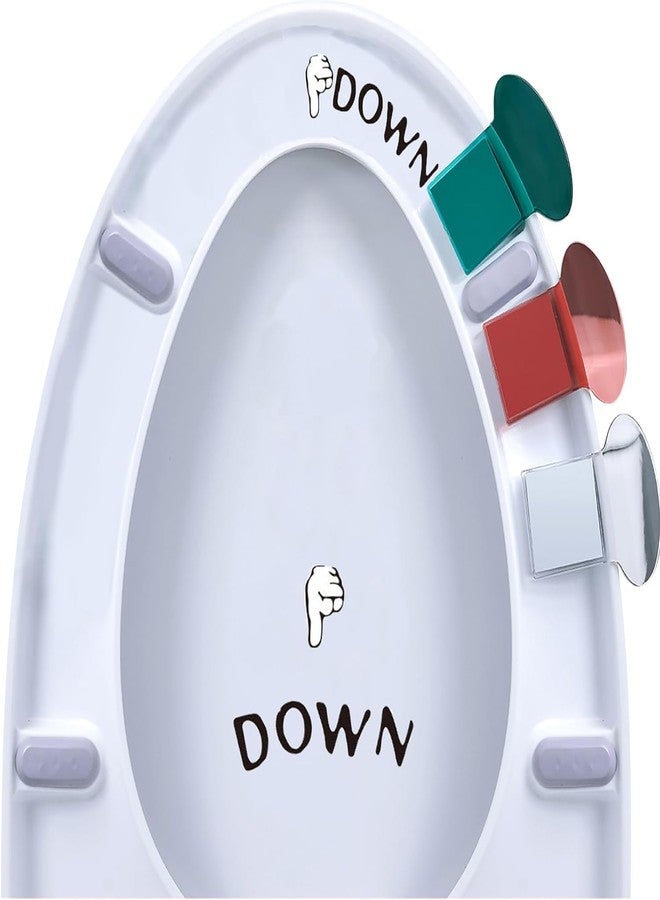 Bwexxt 3Pcs Toilet Seat Lifter with 1Pc Toilet Seat Stickers Decals, Holder Lift Tools Bathroom for Home,Hotel,Office,Restaurant, Public, Lid Decals Convenient Set: Accessories - Image 1